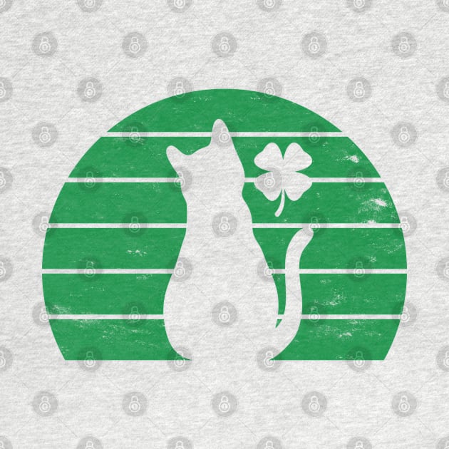 St Patricks Day Cat Lucky Shamrock (Distressed) by yoveon